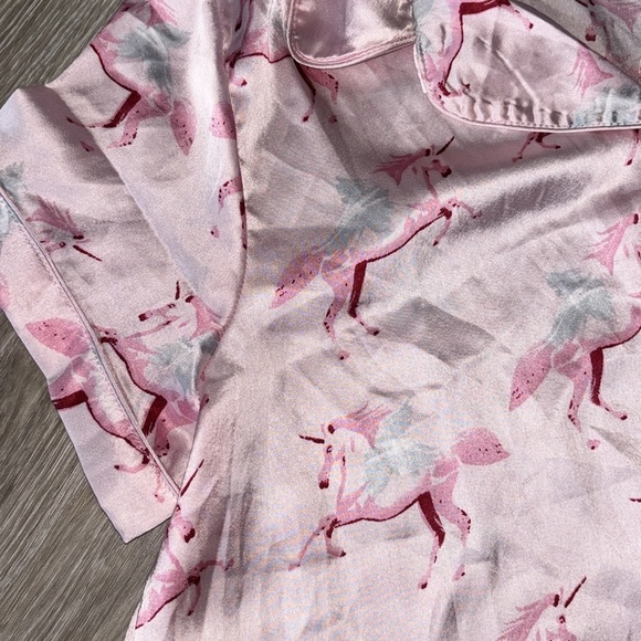 Pink Unicorn Print Women's Pajama Set - Picture 4 of 6